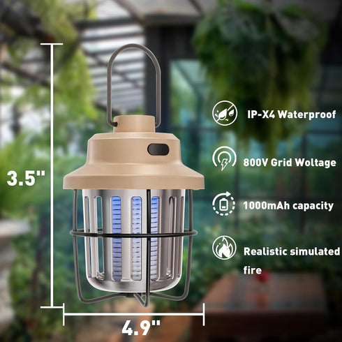 Bug Zapper Outdoor Camping Lamp Mosquito Repellent, Versatile Portable & Rechargeable Flying Insect Killer Lantern, Outdoor Mosquito Zapper for RV...